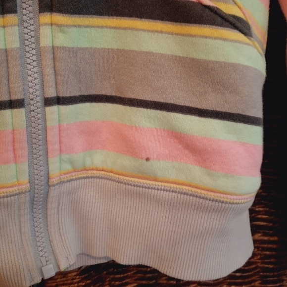 Ivivva by Lululemon Girl's Good In The Hood Stripe Hoodie Sweatshirt Jacket 10 - Picture 8 of 13